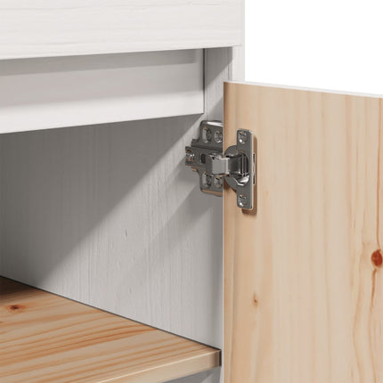Credenza Bianca 60x40x116,5 cm in Legno Massello di Pino