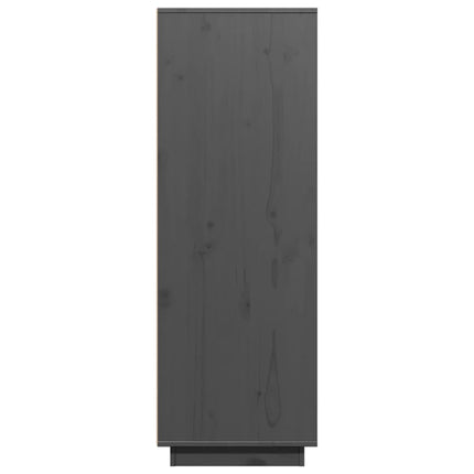 Credenza Grigia 60x40x116,5 cm in Legno Massello di Pino