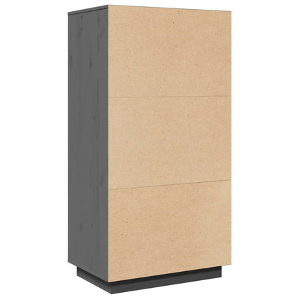 Credenza Grigia 60x40x116,5 cm in Legno Massello di Pino