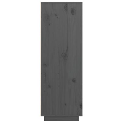 Credenza Grigia 89x40x116,5 cm in Legno Massello di Pino