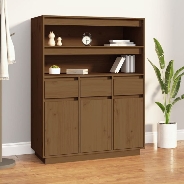 Credenza ambra 89x40x116,5 cm in Legno Massello di Pino