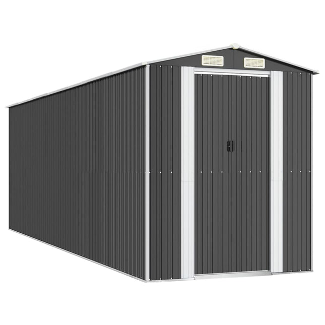 Capanno da Giardino Antracite 192x606x223 cm in Acciaio Zincato