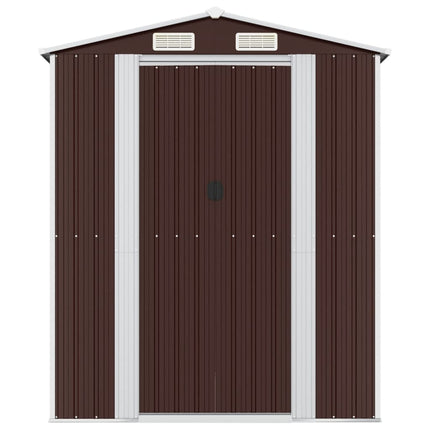 Capanno da Giardino Marrone Scuro 192x191x223cm Acciaio Zincato