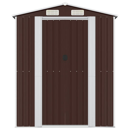 Capanno da Giardino Marrone Scuro 192x440x223cm Acciaio Zincato