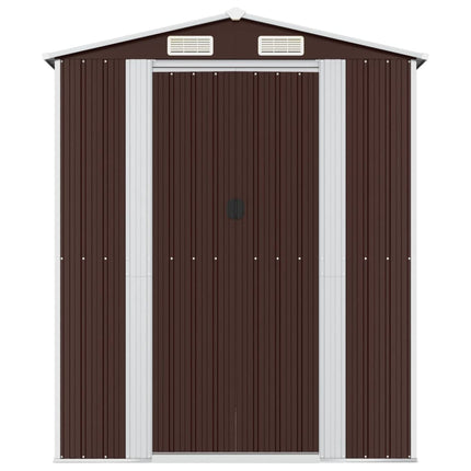 Capanno da Giardino Marrone Scuro 192x689x223cm Acciaio Zincato
