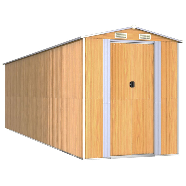 Capanno Giardino Marrone Chiaro 192x689x223 cm Acciaio Zincato