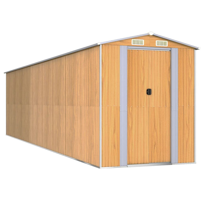 Capanno Giardino Marrone Chiaro 192x772x223 cm Acciaio Zincato