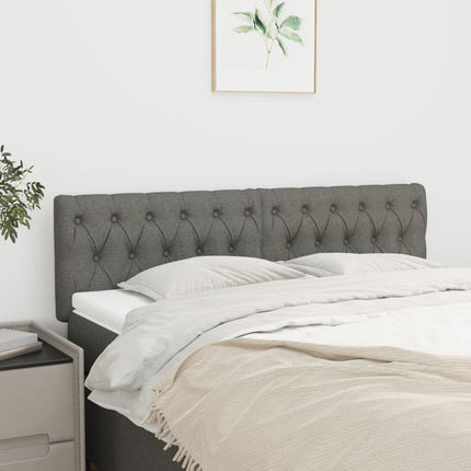 Testiera 2 pz Grigio Scuro 80x7x78/88 cm in Tessuto