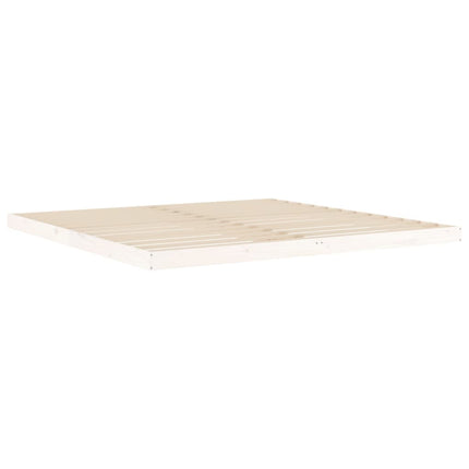 Giroletto senza Materasso Bianco 200x200 cm Legno Massello Pino