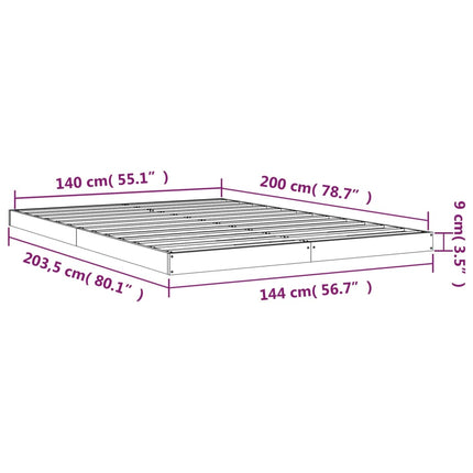 Giroletto senza Materasso Bianco 140x200 cm Legno Massello Pino