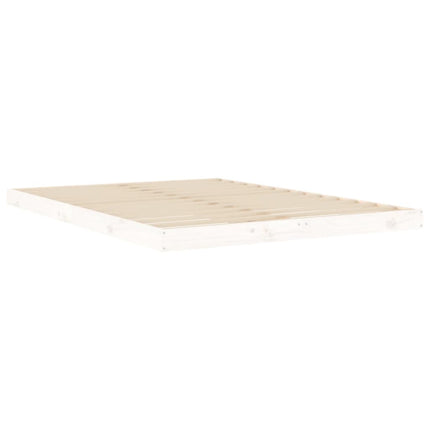 Letto senza Materasso Bianco 135x190 cm Legno Massello di Pino