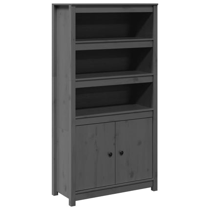 Credenza Grigio 80x35x154 cm in Legno Massello di Pino