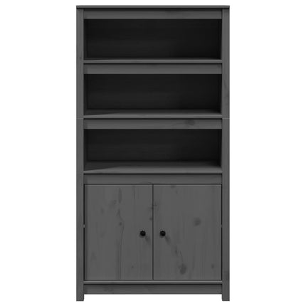 Credenza Grigio 80x35x154 cm in Legno Massello di Pino