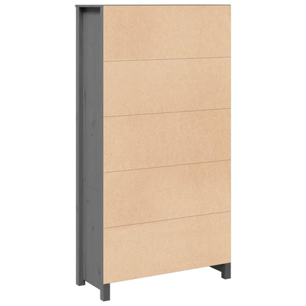 Credenza Grigio 80x35x154 cm in Legno Massello di Pino
