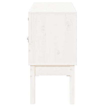 Credenza Bianca 110x40x78 cm in Legno Massello di Pino