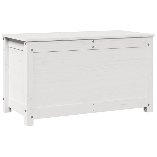 Contenitore Portaoggetti Bianco 80x40x45,5cm Massello di Pino