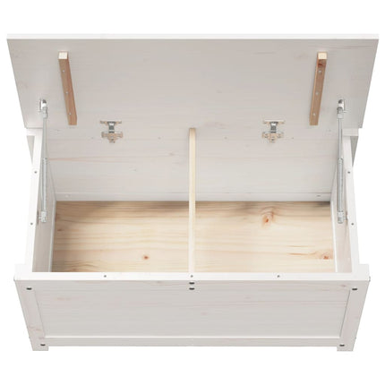 Contenitore Portaoggetti Bianco 80x40x45,5cm Massello di Pino