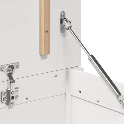 Contenitore Portaoggetti Bianco 80x40x45,5cm Massello di Pino