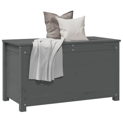 Contenitore Portaoggetti Grigio 80x40x45,5cm Massello di Pino