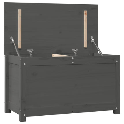 Contenitore Portaoggetti Grigio 80x40x45,5cm Massello di Pino