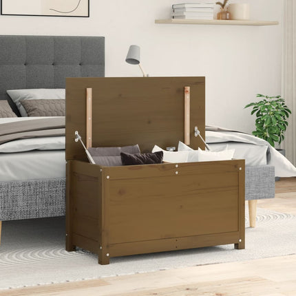 Contenitore Portaoggetti Ambra 80x40x45,5cm Legno Massello Pino