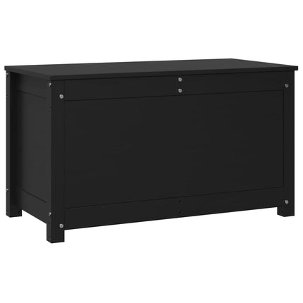 Contenitore Portaoggetti Nero 80x40x45,5cm Legno Massello Pino