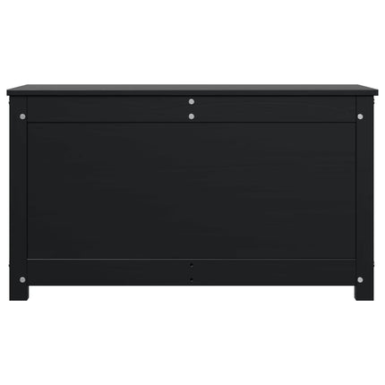 Contenitore Portaoggetti Nero 80x40x45,5cm Legno Massello Pino
