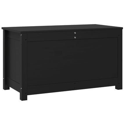 Contenitore Portaoggetti Nero 80x40x45,5cm Legno Massello Pino