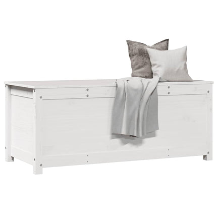 Contenitore Portaoggetti Bianco 110x50x45,5cm Massello di Pino