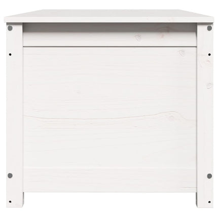 Contenitore Portaoggetti Bianco 110x50x45,5cm Massello di Pino