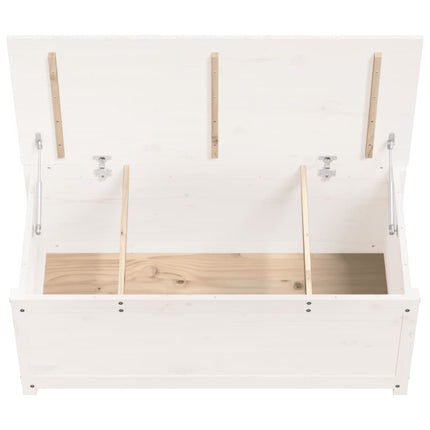 Contenitore Portaoggetti Bianco 110x50x45,5cm Massello di Pino
