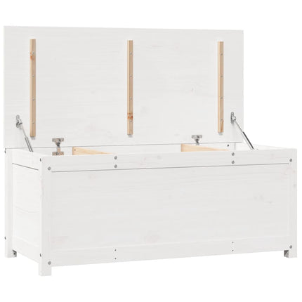 Contenitore Portaoggetti Bianco 110x50x45,5cm Massello di Pino