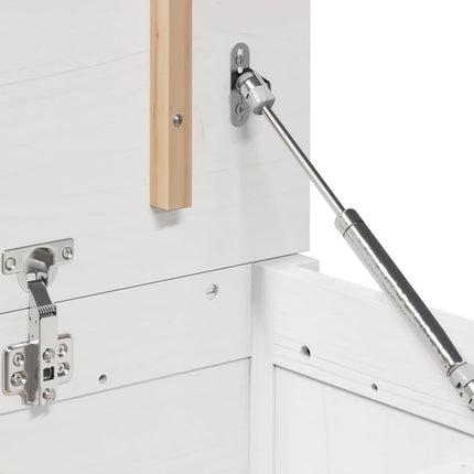 Contenitore Portaoggetti Bianco 110x50x45,5cm Massello di Pino