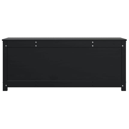 Contenitore Portaoggetti Nero 110x50x45,5cm Legno Massello Pino