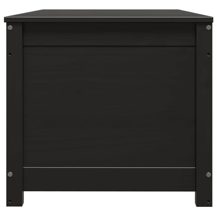 Contenitore Portaoggetti Nero 110x50x45,5cm Legno Massello Pino