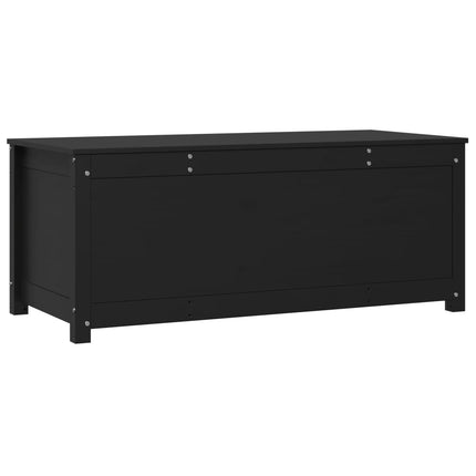 Contenitore Portaoggetti Nero 110x50x45,5cm Legno Massello Pino