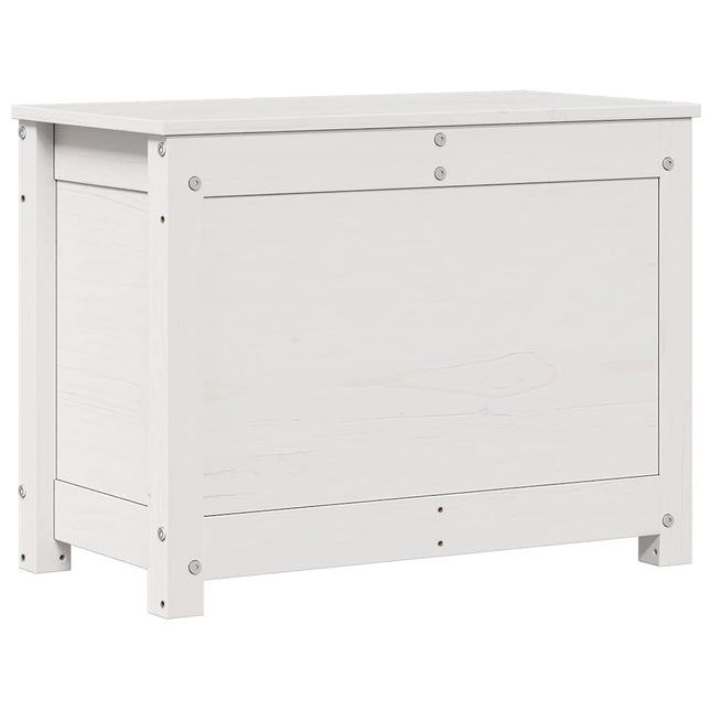 Contenitore Portaoggetti Bianco 60x32x45,5cm Massello di Pino