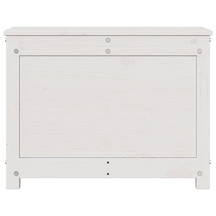 Contenitore Portaoggetti Bianco 60x32x45,5cm Massello di Pino