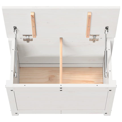 Contenitore Portaoggetti Bianco 60x32x45,5cm Massello di Pino