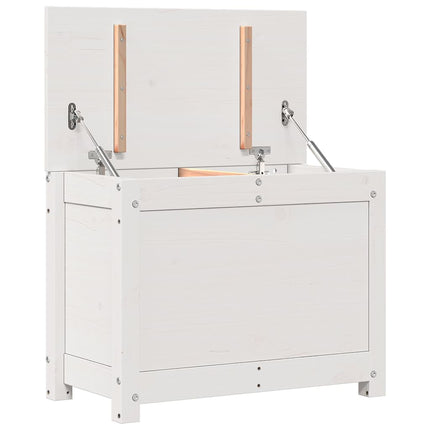 Contenitore Portaoggetti Bianco 60x32x45,5cm Massello di Pino