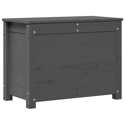 Contenitore Portaoggetti Grigio 60x32x45,5cm Massello di Pino