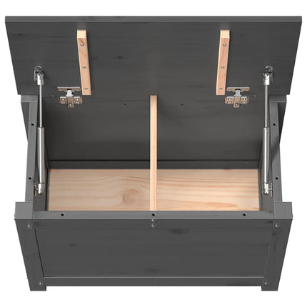 Contenitore Portaoggetti Grigio 60x32x45,5cm Massello di Pino