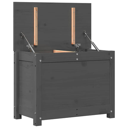 Contenitore Portaoggetti Grigio 60x32x45,5cm Massello di Pino