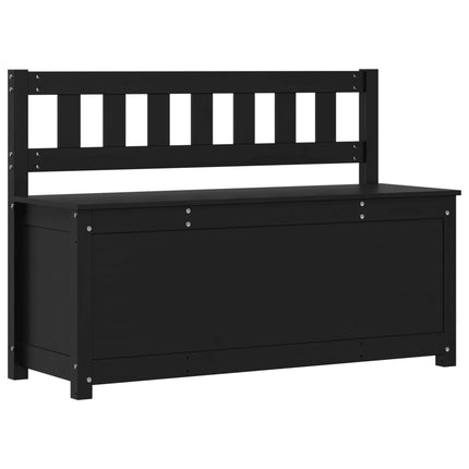 Panca Nera 110x41x76,5 cm in Legno Massello di Pino