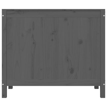 Contenitore per Bucato Grigio 88,5x44x76 cm Legno Massello Pino