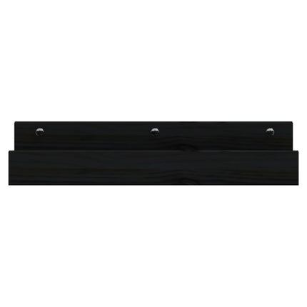 Mensole da Parete 2 pz Nero 50x12x9cm in Legno Massello di Pino