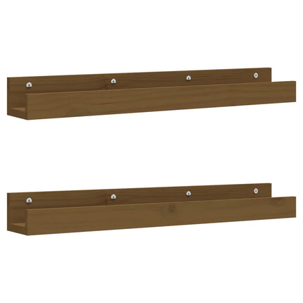 Mensole da Parete 2 pz Ambra 80x12x9cm Legno Massello di Pino