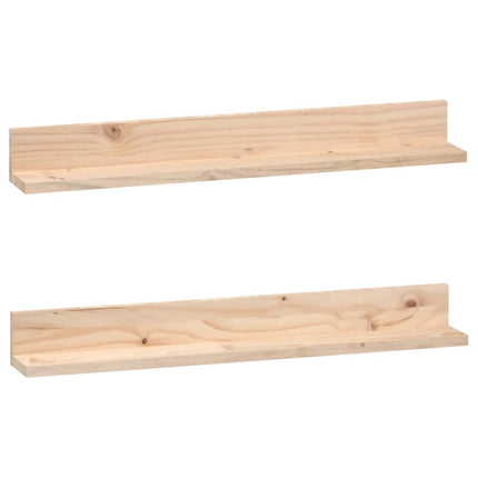 Mensole da Parete 2 pz 80x11x9cm in Legno Massello di Pino