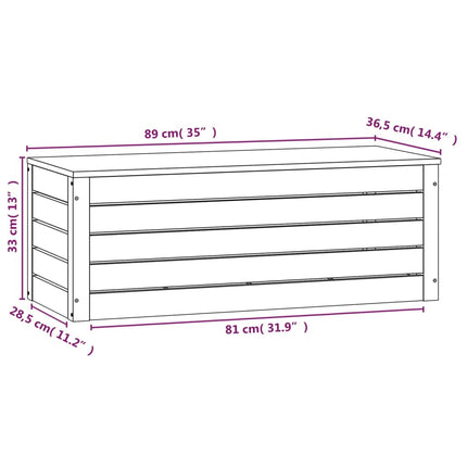 Contenitore Portaoggetti 89x36,5x33 cm Legno Massello Pino