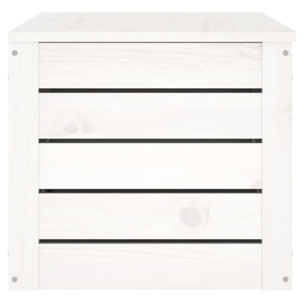 Contenitore Portaoggetti Bianco 89x36,5x33cm Massello di Pino